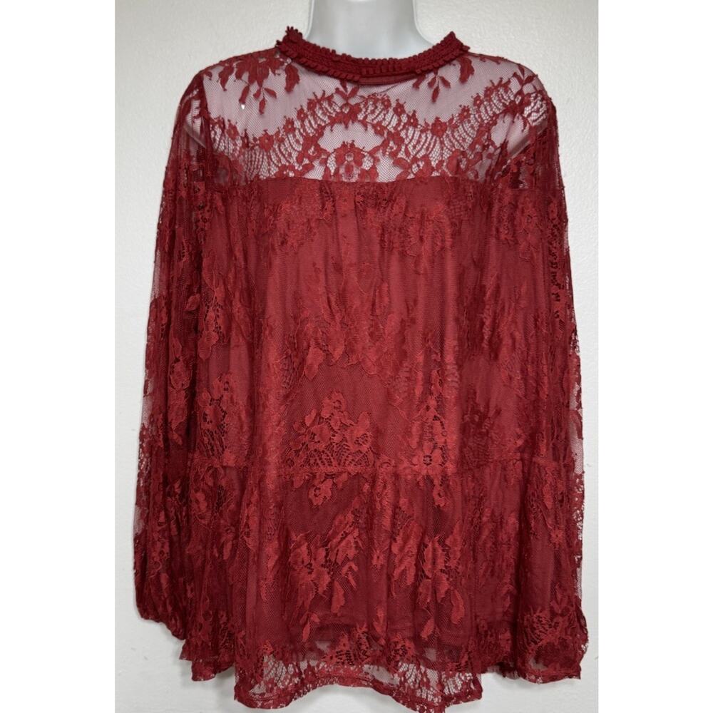 Andree By Unit Lace Blouse Victorian Long Sleeve Women’s Plus Size 1X NEW